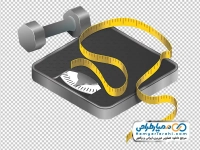 تصویر وکتوری ترازو، دمبل و متر
