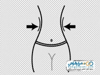 تصویر وکتوری کمر باریک نماد کاهش وزن