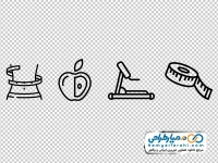 تصویر png آیکون های سلامتی و لاغری