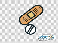تصویر وکتوری چسب زخم و قرص
