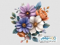 تصویر وکتوری دسته گل رنگارنگ