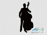 تصویر وکتوری مرد با ویولون بزرگ