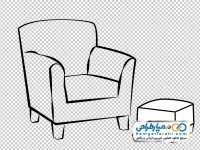 نقاشی مبل تکنفره بدون رنگ