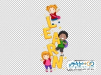 تصویر وکتوری بچه ها با حروف انگلیسی