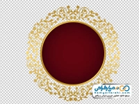 تصویر png وکتور قاب عکس گلدار طلایی