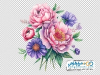 تصویر وکتوری دسته گل زیبا با گل های ترکیبی
