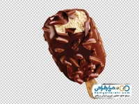 تصویر png بستنی چوبی با روکش شکلات و بادام