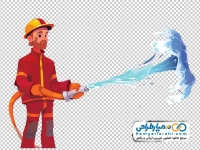 تصویر وکتوری مامور آتش نشانی