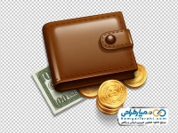 تصویر وکتوری کیف پول با دلار