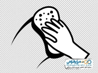 آیکون دست و اسفنج