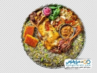 تصویر با کیفیت سینی پلو شوید باقالی با ماهیچه