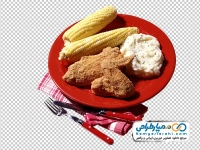 تصویر با کیفیت فیله مرغ با بلال بخار پز
