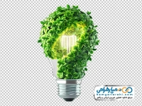 تصویر وکتوری لامپ با شاخ و برگ