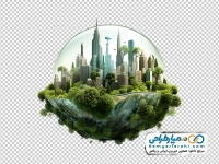 عکس وکتوری کره زمین سرسبز و المان شهری