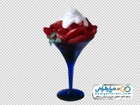 تصویر png دسر خامه و توت فرنگی