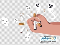 تصویر وکتوری خرد کردن سیگار با دست