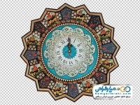 تصویر با کیفیت ساعت دیواری با قاب خاتم