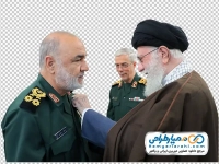 تصویر با کیفیت سردار سلامی به همراه رهبر و سرلشکر باقری