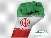تصویر با کیفیت دست مشت شده به رنگ پرچم ایران