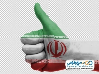تصویر png دست به نشان لایک به رنگ پرچم ایران