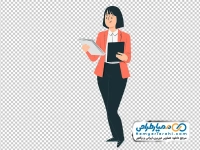 تصویر وکتوری خانم با کت و شلوار