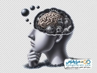 عکس وکتوری سر انسان و چرخ دنده