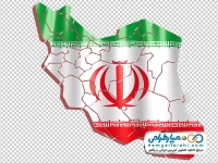 تصویر با کیفیت نقشه ایران به رنگ پرچم
