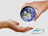 تصویر با کیفیت کره زمین میان دو دست