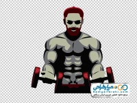 تصویر وکتوری مرد بدنساز با دمبل با فرمت png