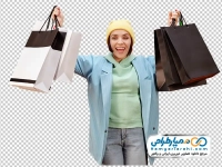 تصویر png خانم با ساک خرید