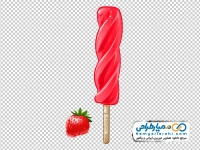 تصویر وکتوری بستنی یخی توت فرنگی