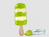 تصویر png بستنی یخی سبز و سفید