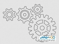 آیکون چرخ دنده سیاه و سفید