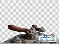 تصویر png دست های سفالگر در حال کار کردن
