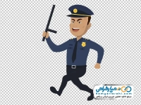 عکس کارتونی افسر پلیس با باتوم