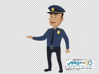 تصویر کارتونی پلیس خندان با فرمت png