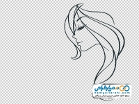 آیکون چهره زن با موهای باز