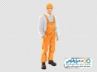 تصویر png کارگر ساختمانی با کلاه ایمنی زرد