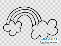 تصویر نقاشی رنگین کمان بدون رنگ