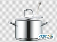 تصویر وکتوری قابلمه استیل با ملاقه