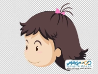 تصویر کارتونی صورتک دختر بچه با فرمت png