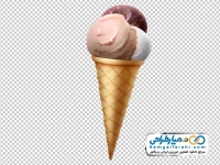 تصویر png بستنی قیفی سه اسکوپ