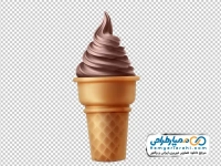 دانلود تصویر وکتوری بستنی قیفی شکلاتی
