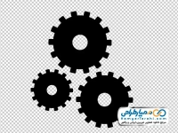 آیکون چرخ دنده سیاه و سفید با فرمت png
