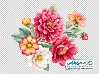 تصویر png گل های وکتوری رنگارنگ آبرنگی