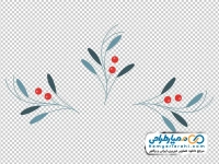 تصویر وکتوری شاخه زمستانی با توت های وحشی