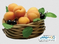 تصویر با کیفیت سبد هلو و گیلاس