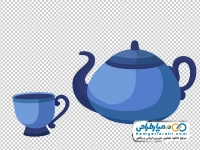 تصویر وکتوری قوری و فنجان