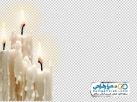 تصویر png شمع های روشن در حال آب شدن