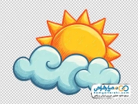 تصویر وکتوری خورشید و ابر